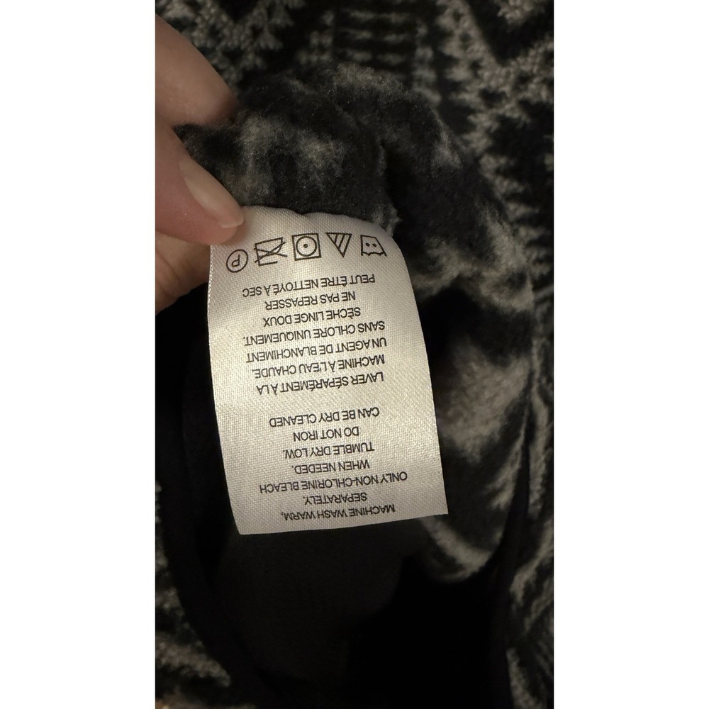 Pendleton BLACK/SILVER GRAY GEOMETRIC Half-Zip Sherpa Fleece Jacket Men's Medium - Picture 8 of 9